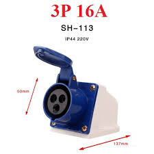 Ổ cắm công nghiệp 16A cố định lắp nổi 3P 16A 230V IP44