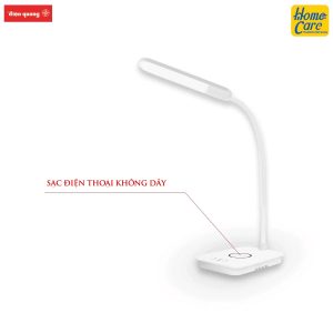 Đèn bàn led bảo vệ thị lực tích hợp sạc không dây 15w Điện quang màu trắng