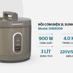 NỒI CƠM ĐIỆN 3L SUNHOUSE SHD8308