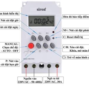 Công tắc hẹn giờ điện tử Siron SR-TS11-Timer điện tử