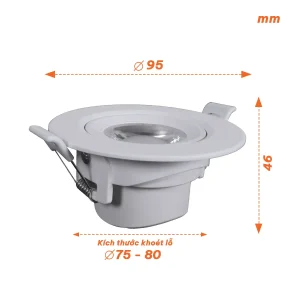 Đèn LED downlight chỉnh góc 7W ánh sáng trắng 6500K NADL076 Nanoco